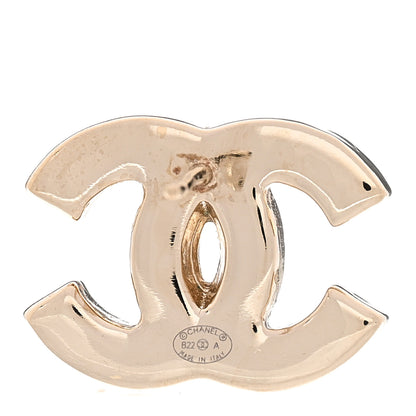 Chanel Enamel CC Earrings Gold White 4 of 5