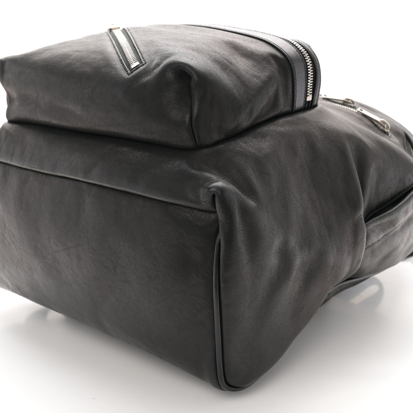 Calfskin Multi Zipper City Backpack Black