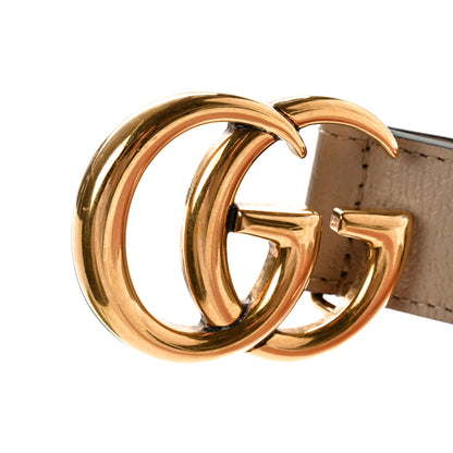 Gucci GG Supreme Monogram Calfskin Double G 30mm Belt 90 36 Beige Mystic White Oatmeal 5 of 7
