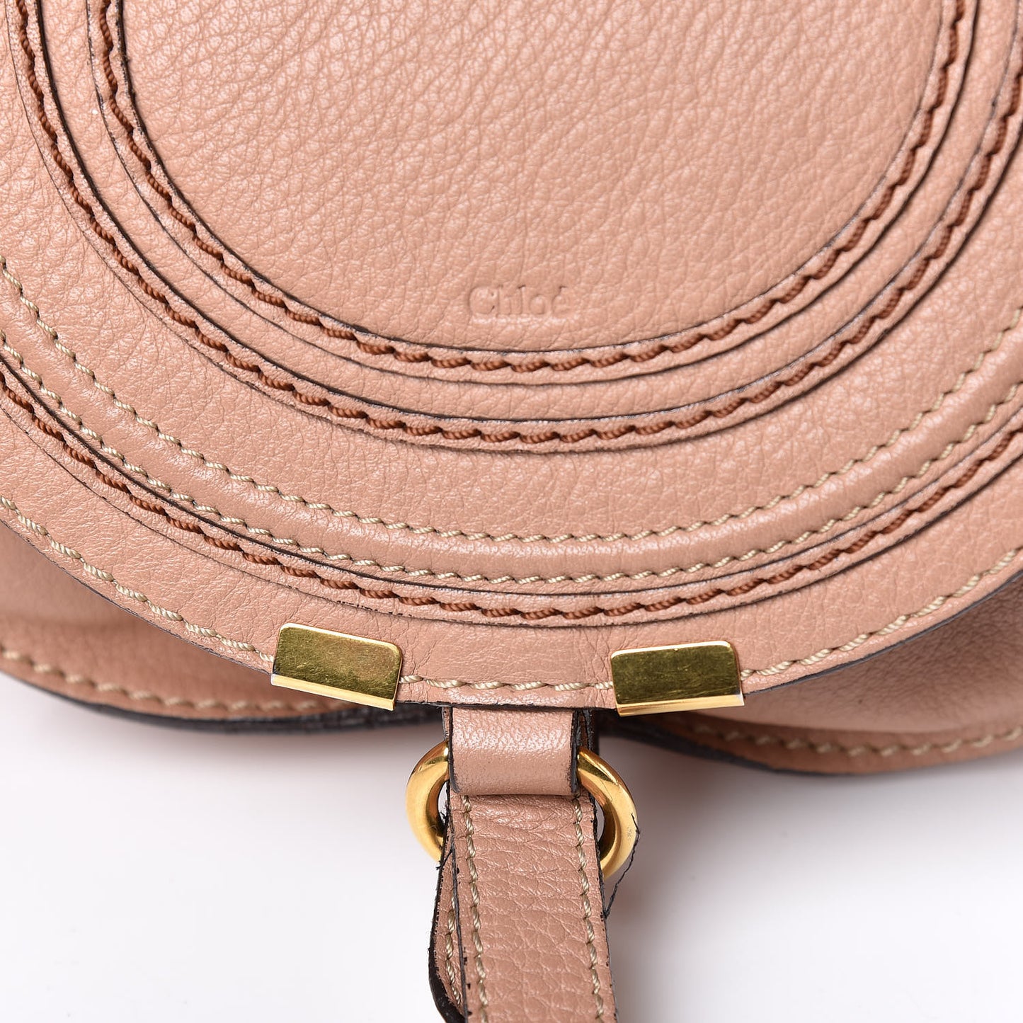 Calfskin Mini Marcie Round Crossbody Bag Nude