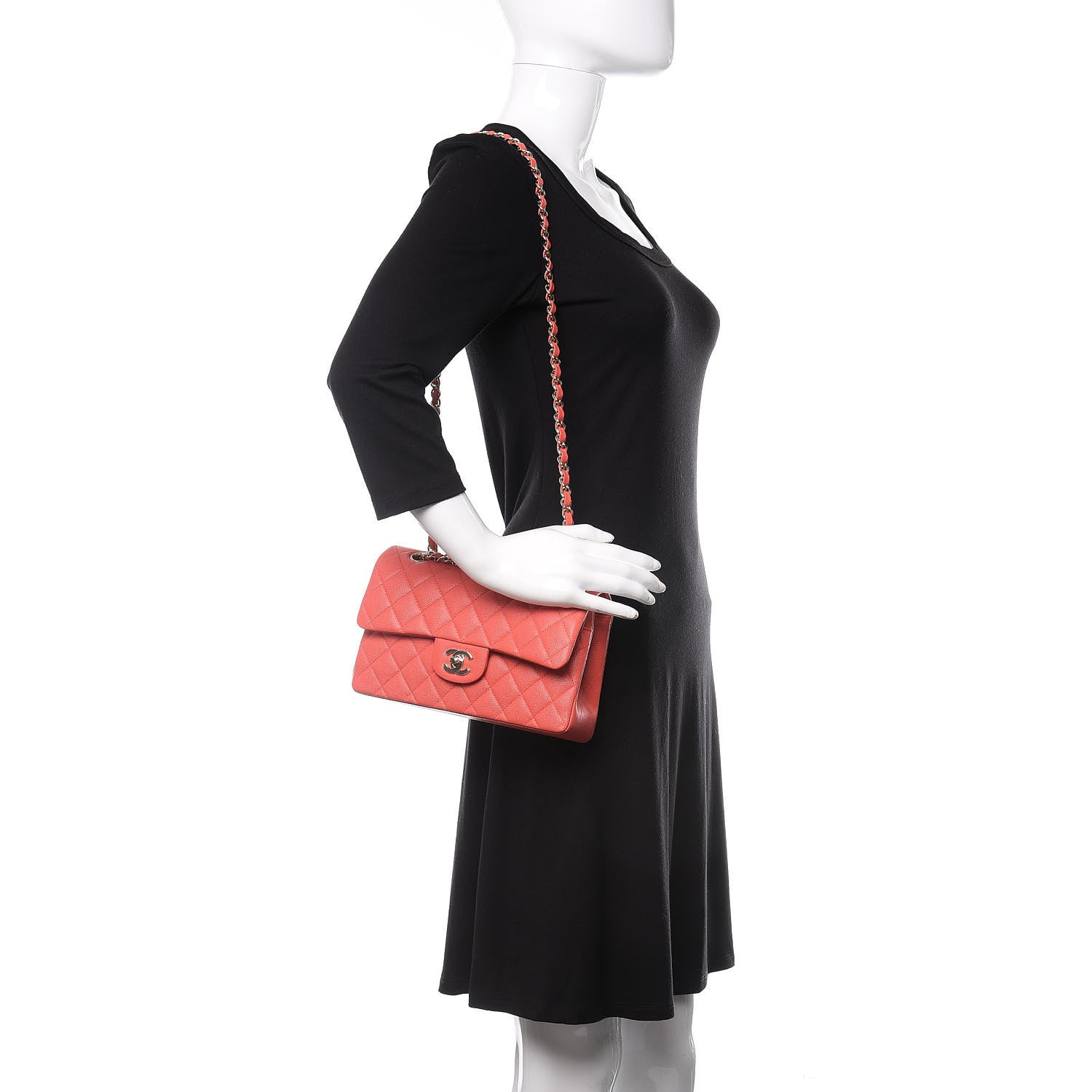 Chanel Caviar Quilted Small Double Flap Red 2 of 10
