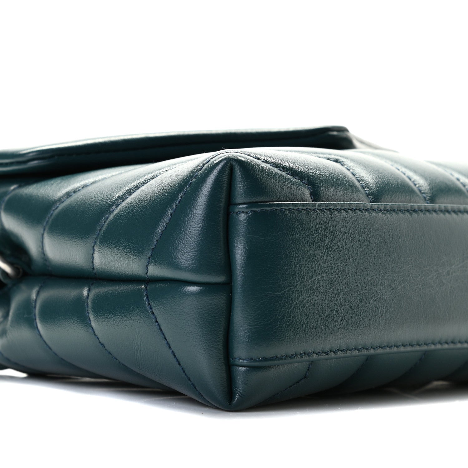 Saint Laurent Calfskin Y Quilted Monogram Toy Loulou Satchel Dark Green 9 of 12