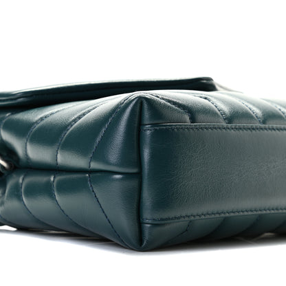 Saint Laurent Calfskin Y Quilted Monogram Toy Loulou Satchel Dark Green 9 of 12