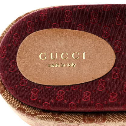 Gucci Canvas GG Monogram Angelina Platform Slide Sandals 39.5 Beige Ruggine 6 of 9