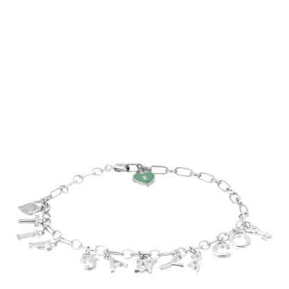 Tiffany Sterling Silver Enamel Love Notes Logo Charm Bracelet Blue 1 of 4