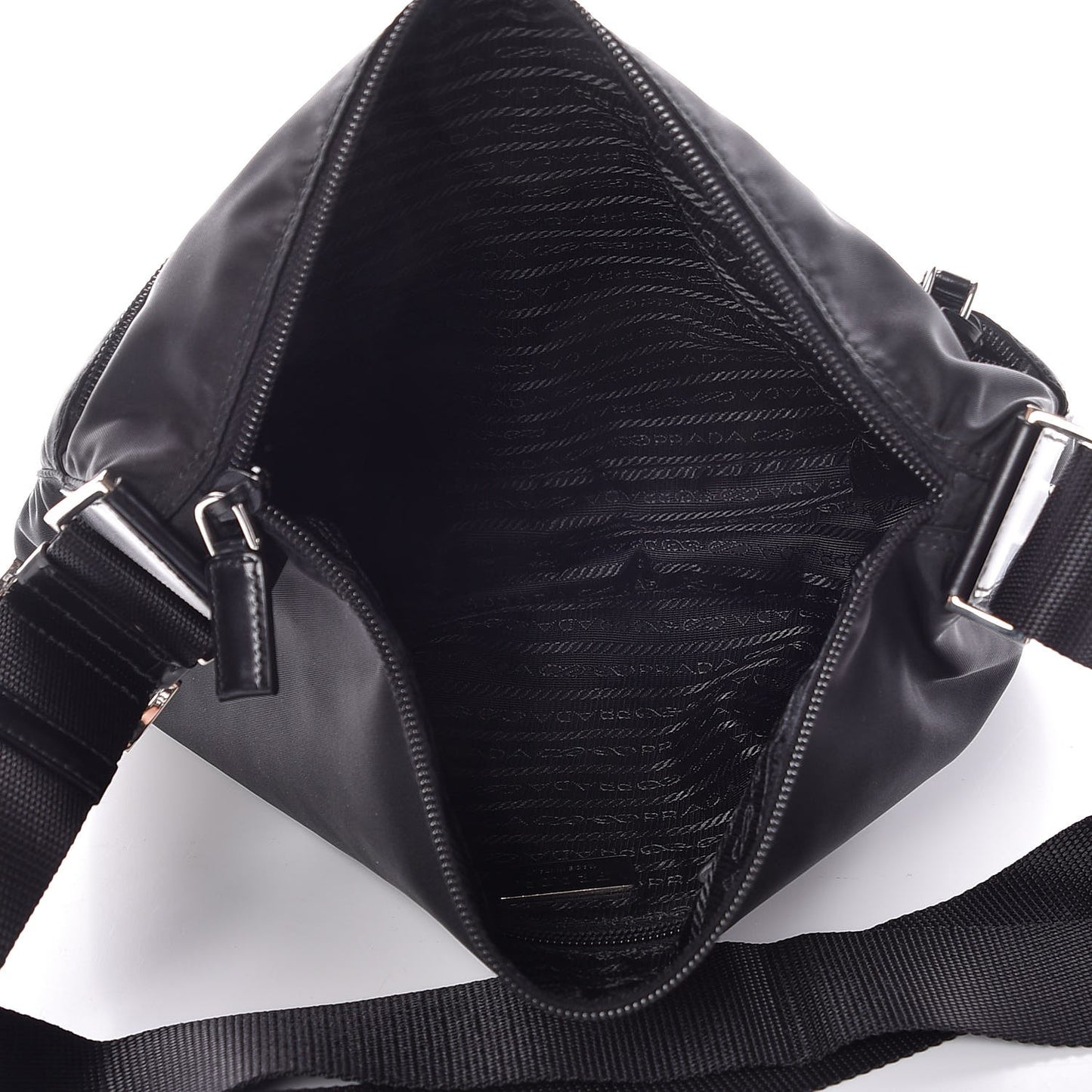 Nylon Vela Flat Messenger Bag Black