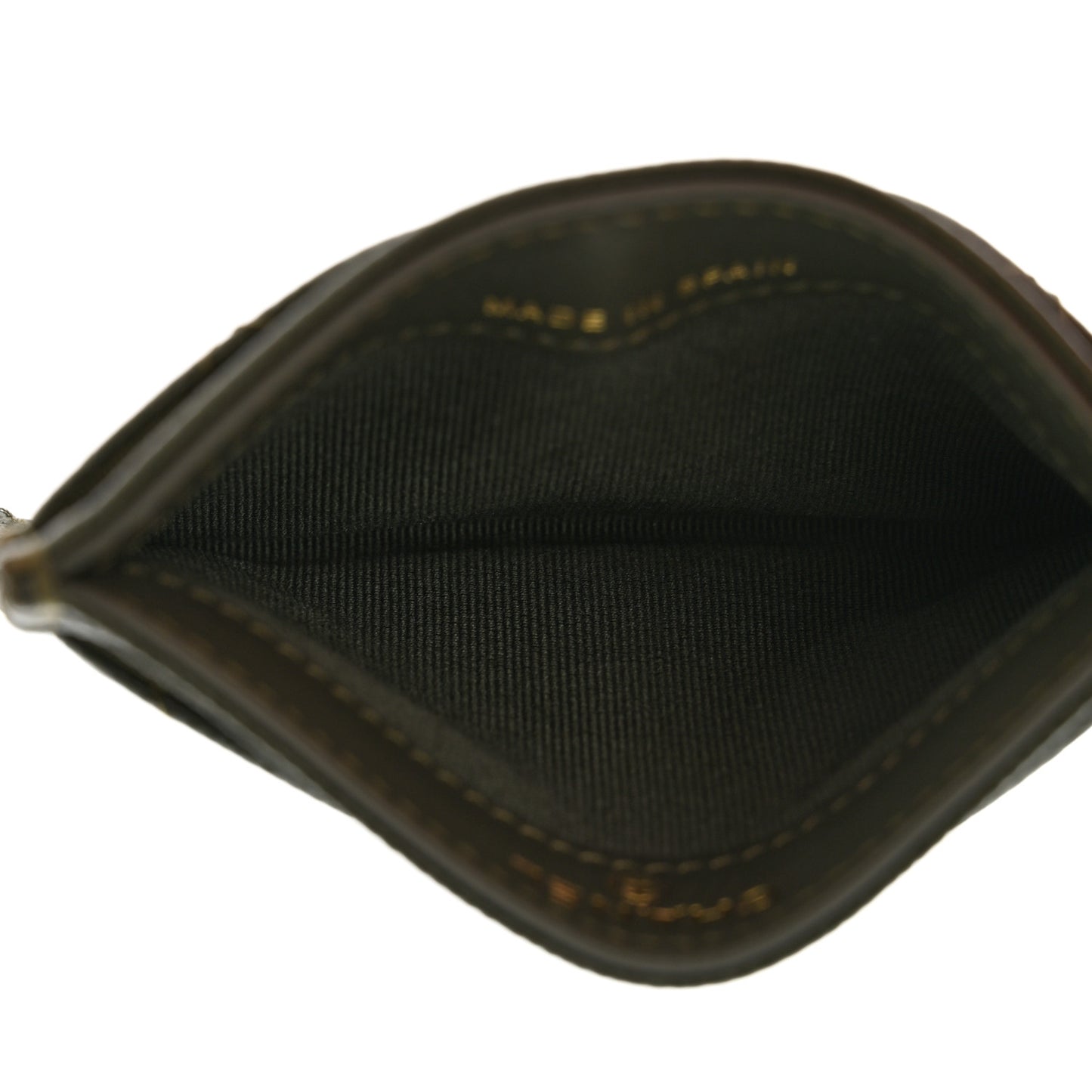 Caviar Quilted Chain CC Card Holder Green