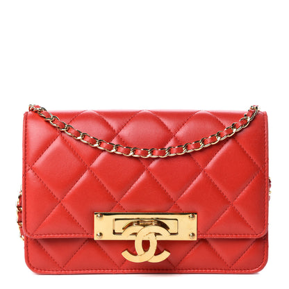 Chanel Lambskin Quilted Golden Class Wallet on Chain WOC Red 1 of 13