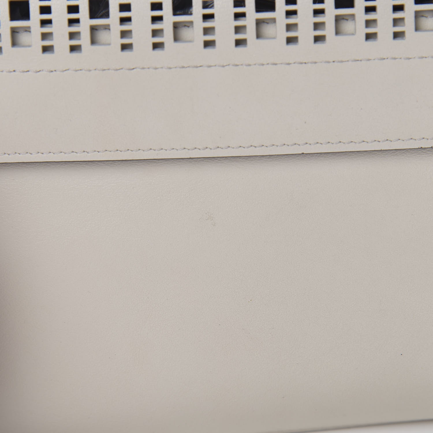 Fendi Vitello Grace Openwork Small Kan I Shoulder Bag White Ice 12 of 12