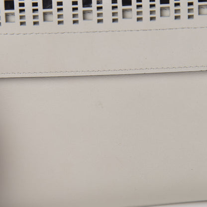 Fendi Vitello Grace Openwork Small Kan I Shoulder Bag White Ice 12 of 12
