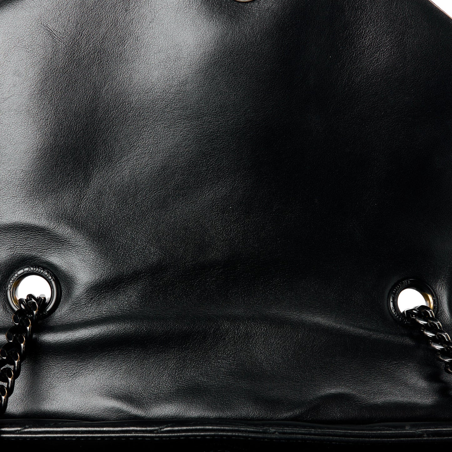 SAINT LAURENT Calfskin Y Quilted Monogram Monochrome Medium Loulou Chain Satchel Black