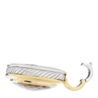 David Yurman Sterling Silver 18K Yellow Gold Smoky Quartz 20mm Albion Enhancer Pendant 4 of 4