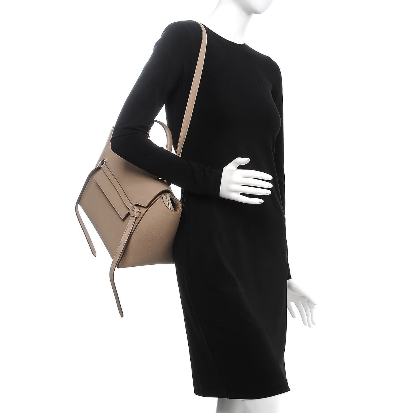 Grained Calfskin Mini Belt Bag Light Taupe
