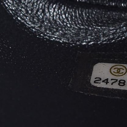 Chanel Metallic Calfskin Snakeskin Chevron Quilted Backpack Black 7 of 8