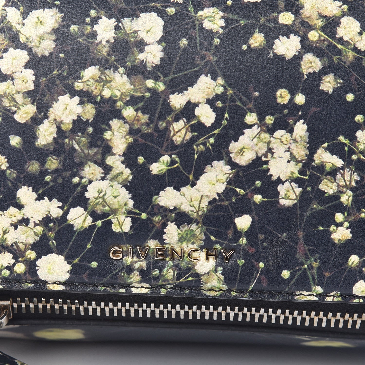 Givenchy Calfskin Baby's Breath Print Mini Pandora Box Crossbody Bag Black 8 of 12