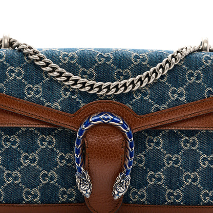 Gucci New Denim GG Monogram Dollar Calfskin Enamel Small Dionysus Shoulder Bag Blue Tea Cuir Epilog Electric Blue 15 of 21