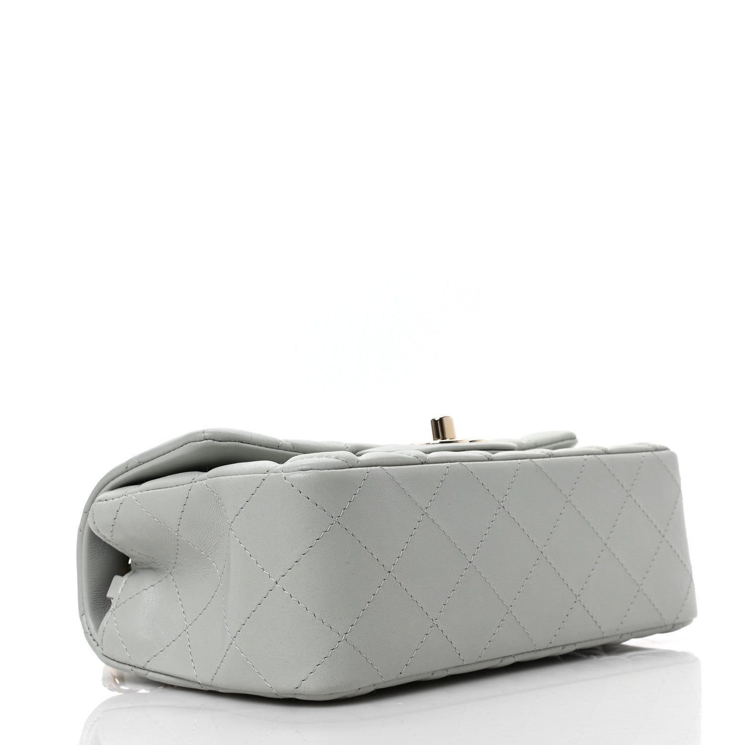 Chanel Lambskin Quilted Mini Rectangular Flap Grey 4 of 9
