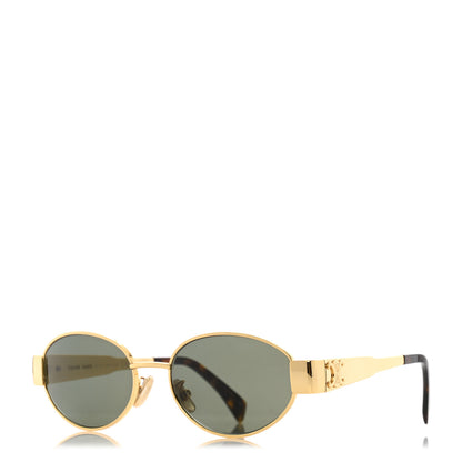 Celine Metal Triomphe 01 Sunglasses CL40235U Gold Green 1 of 8