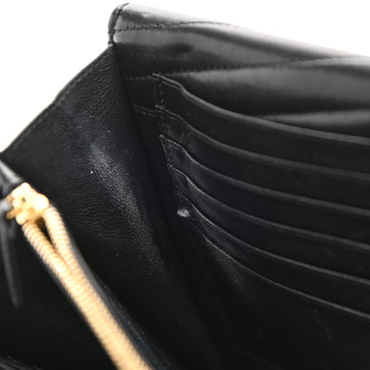 Saint Laurent Lambskin Matelasse Chevron Monogram Sulpice Chain Wallet Black 13 of 26