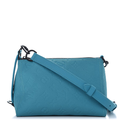 Louis Vuitton Taurillon Monogram Triangle Messenger Turquoise 1 of 10