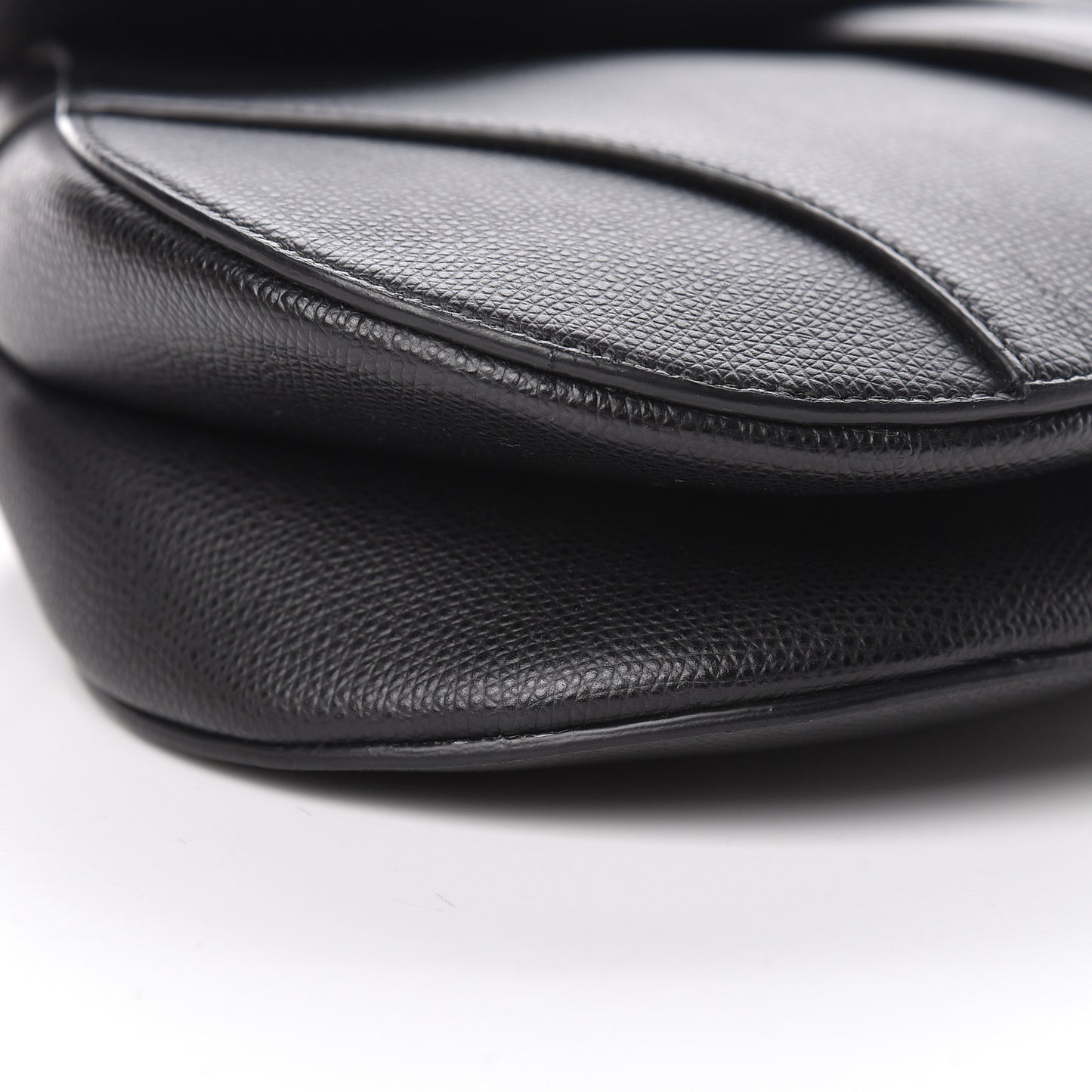 Grained Calfskin Saddle Bag Black
