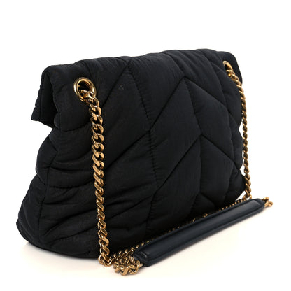 Saint Laurent Nylon Quilted Small Loulou Puffer Monogram Chain Satchel Black 3 of 10