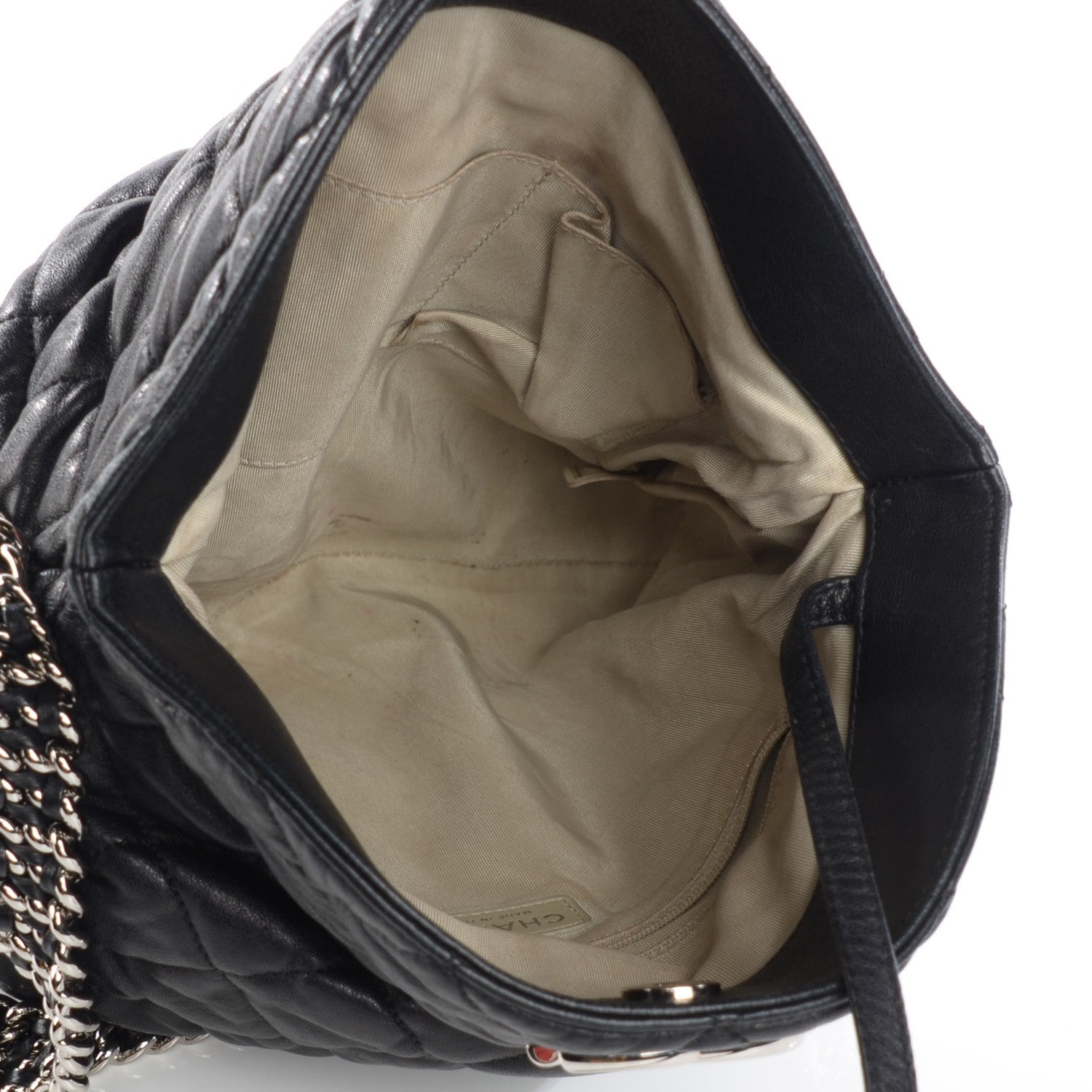 Chanel Washed Lambskin Chain Around Hobo Black 5 of 8