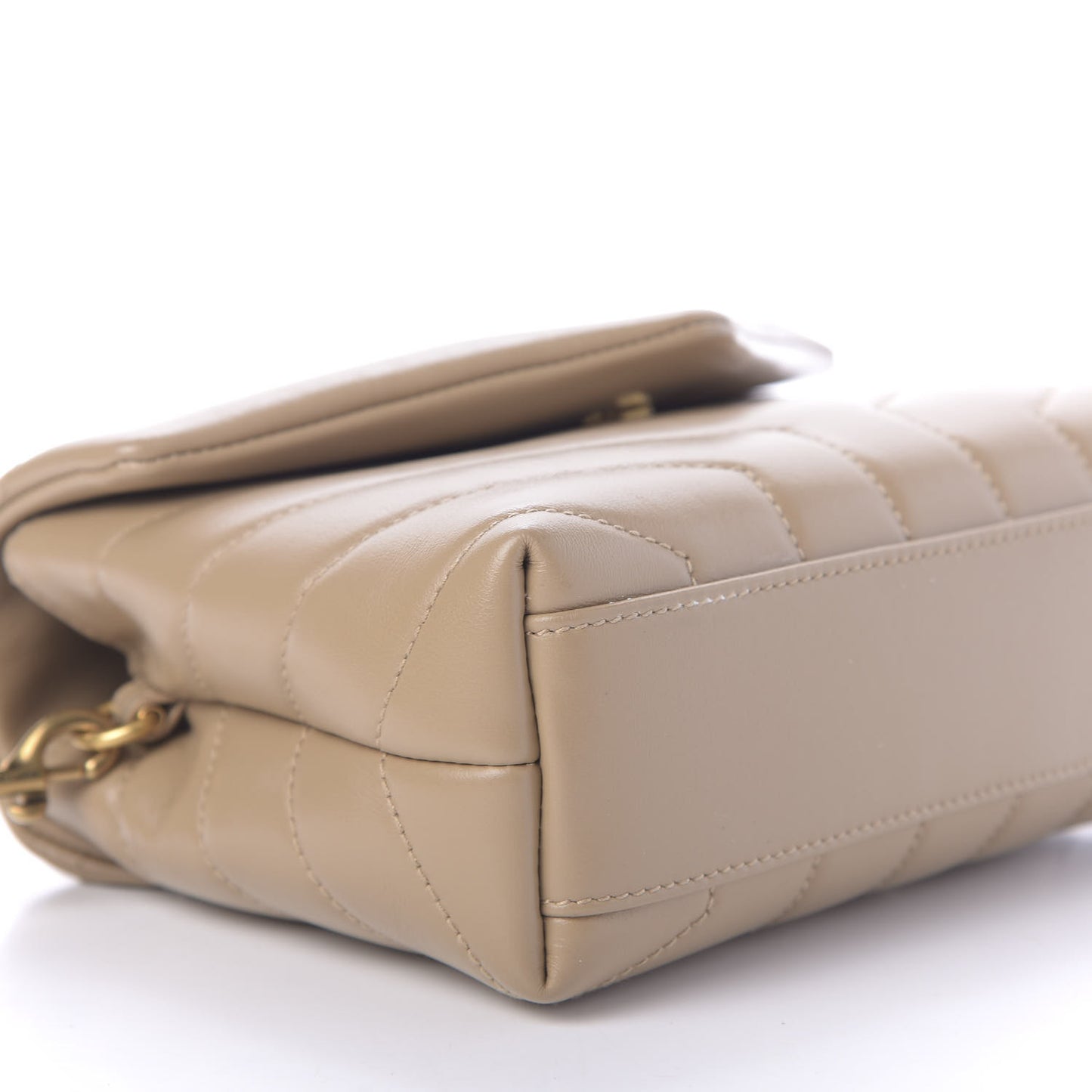 Calfskin Y Quilted Monogram Toy Loulou Crossbody Bag Dark Beige