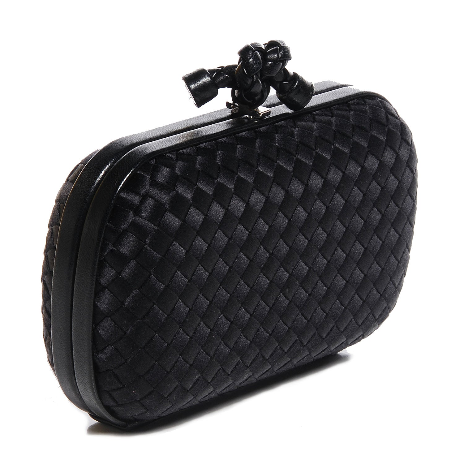 Bottega Veneta Satin Knot Clutch Nero Black 3 of 7