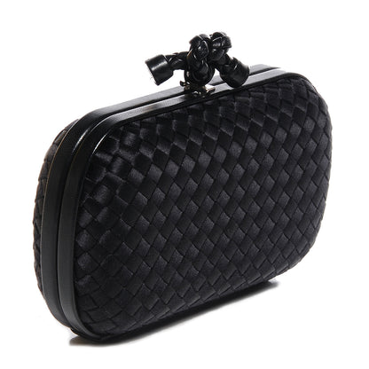 Bottega Veneta Satin Knot Clutch Nero Black 3 of 7