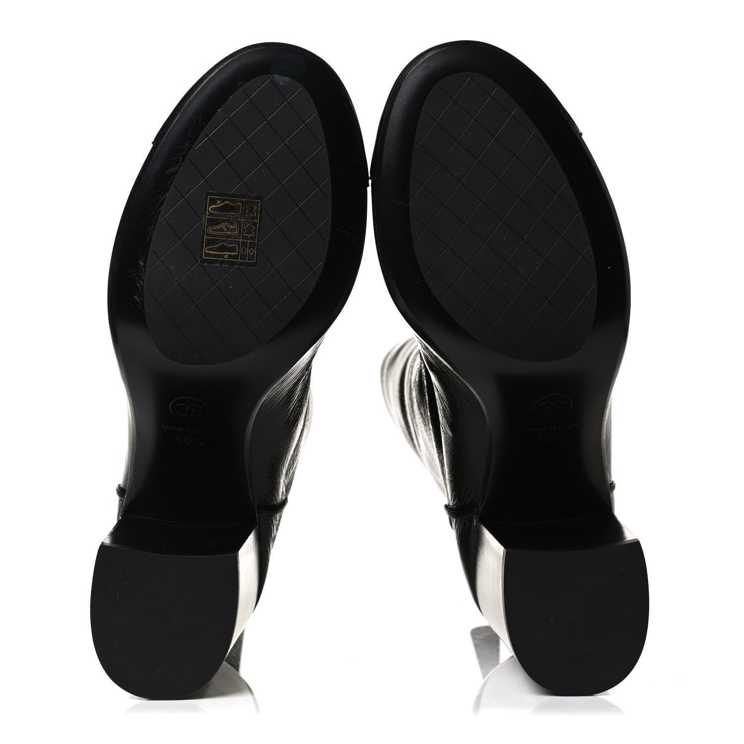 Chanel Shiny Crumpled Calfskin CC Cap Toe Short Boots 40.5 Black 7 of 13