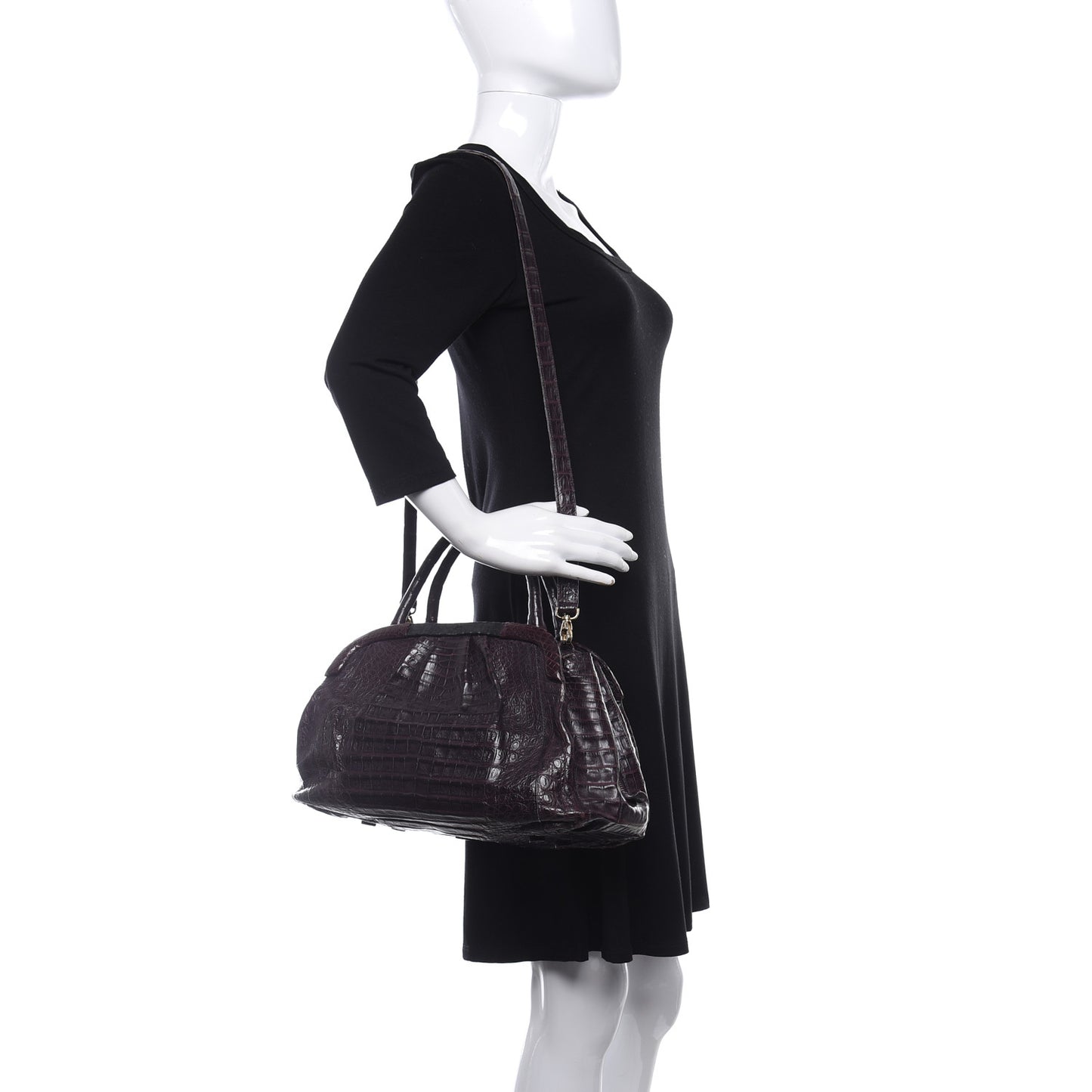 Crocodile Satchel Purple