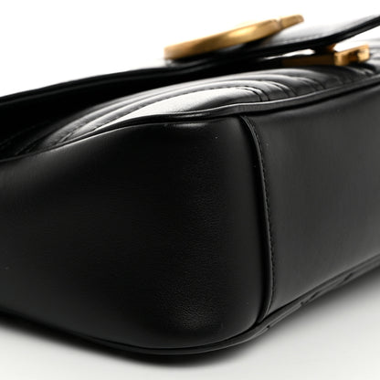 Gucci Calfskin Matelasse Small GG Marmont Shoulder Bag Black 9 of 10