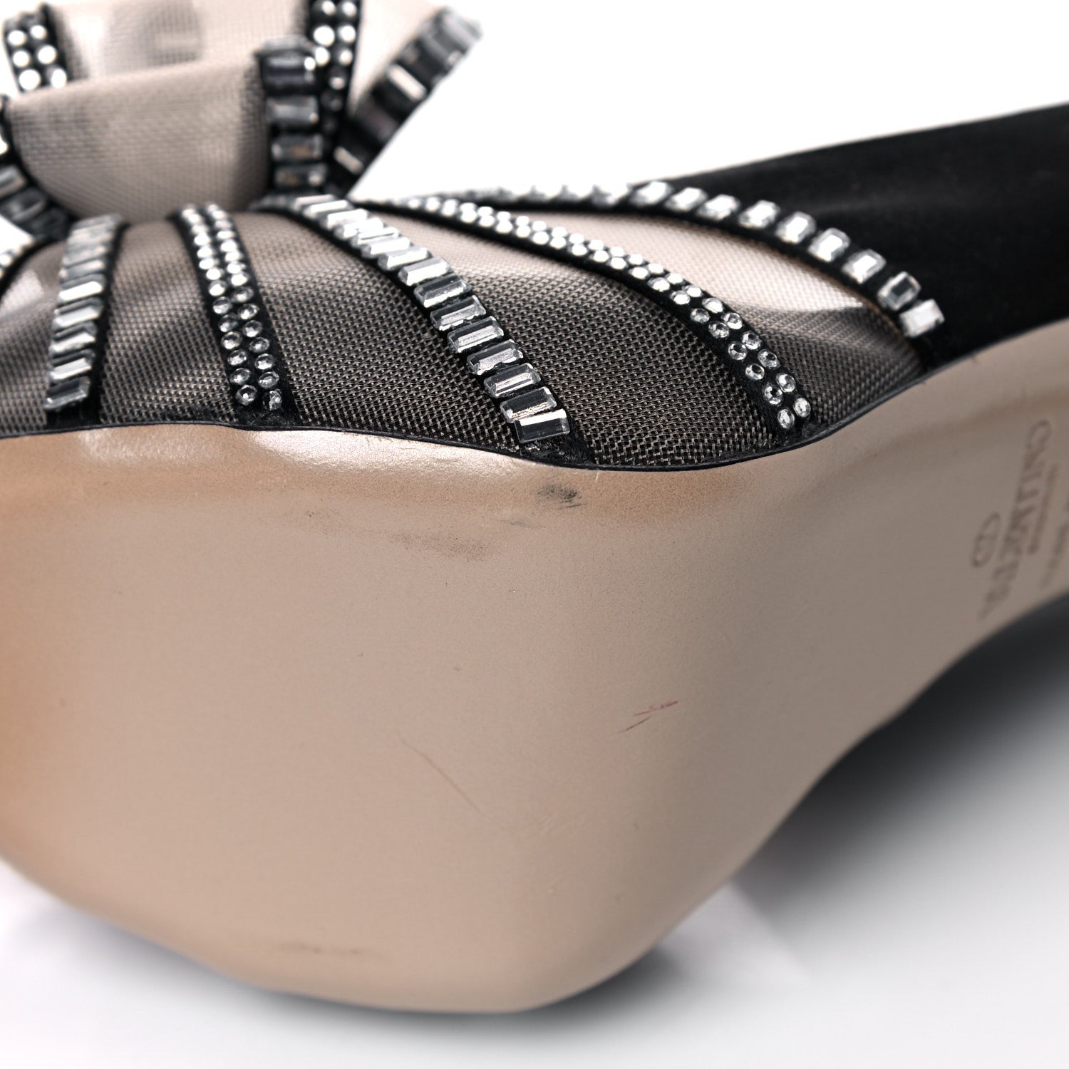 Valentino Garavani Satin Crystal Versailles Bow Peep Toe Platform High Heel Pumps 38 Black 10 of 15