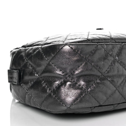 Chanel Metallic Aged Calfskin Quilted Medium Reissue Camera Case Dark Silver 7 of 8