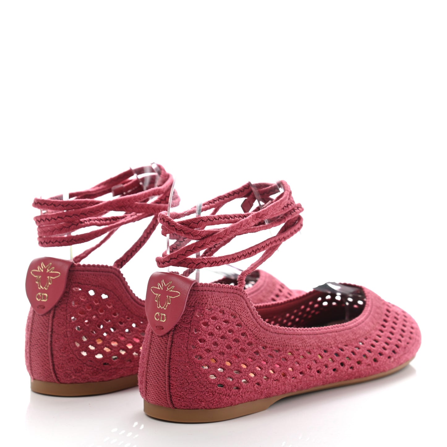 Cotton Embroidered Poeme Laced Ballerina Flat 37 Pink