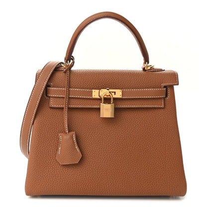 Hermes Togo Kelly Retourne 25 Gold 1 of 9