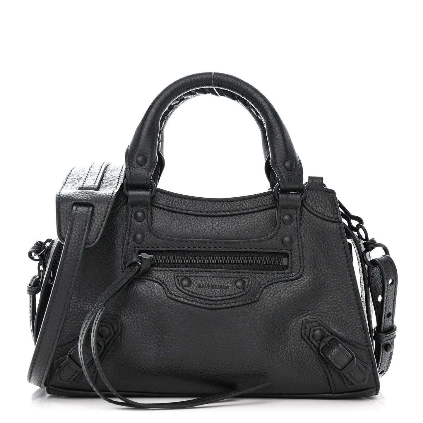 Grained Calfskin Neo Classic Black Hardware Mini City Black