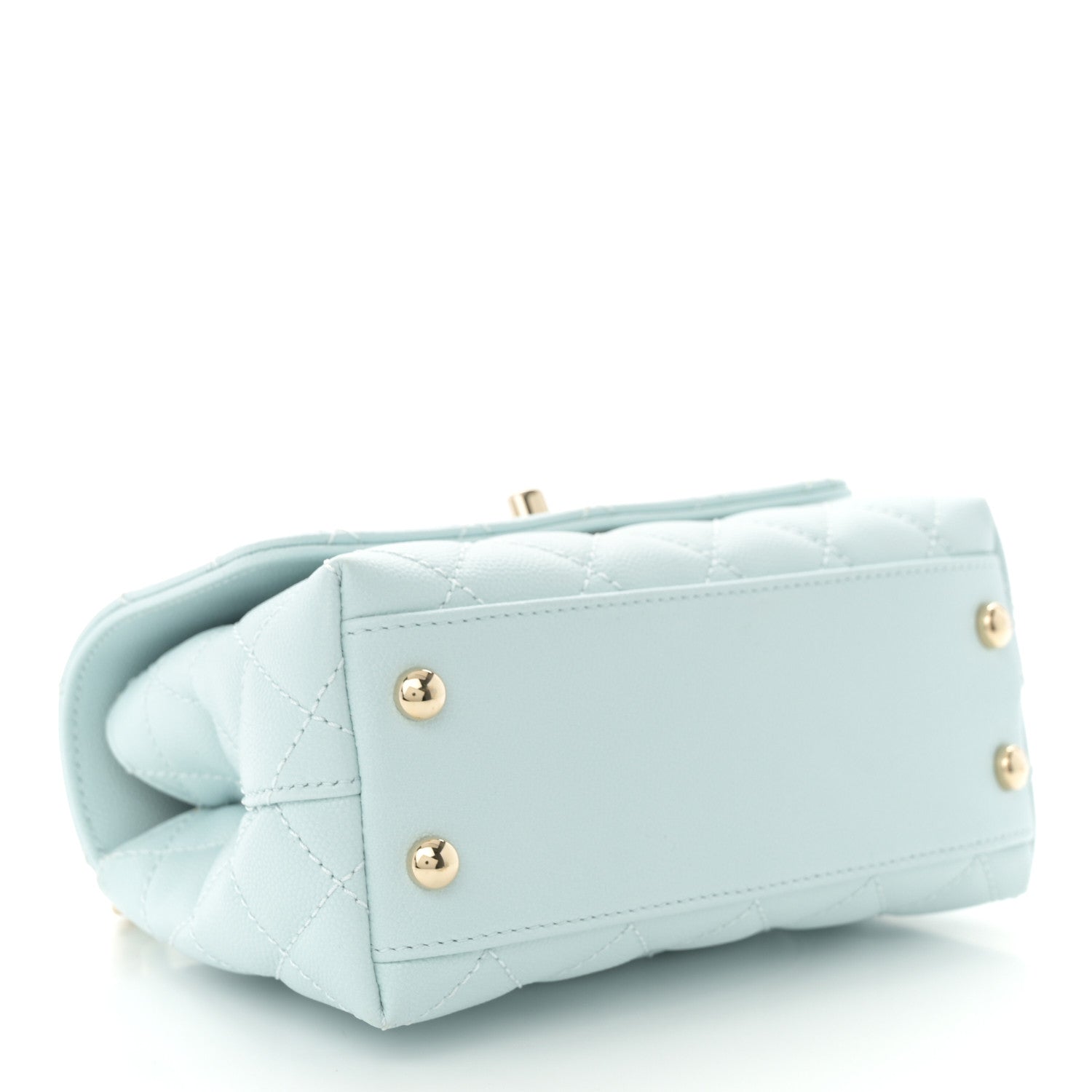 Chanel Caviar Quilted Extra Mini Coco Handle Flap Light Blue 4 of 10