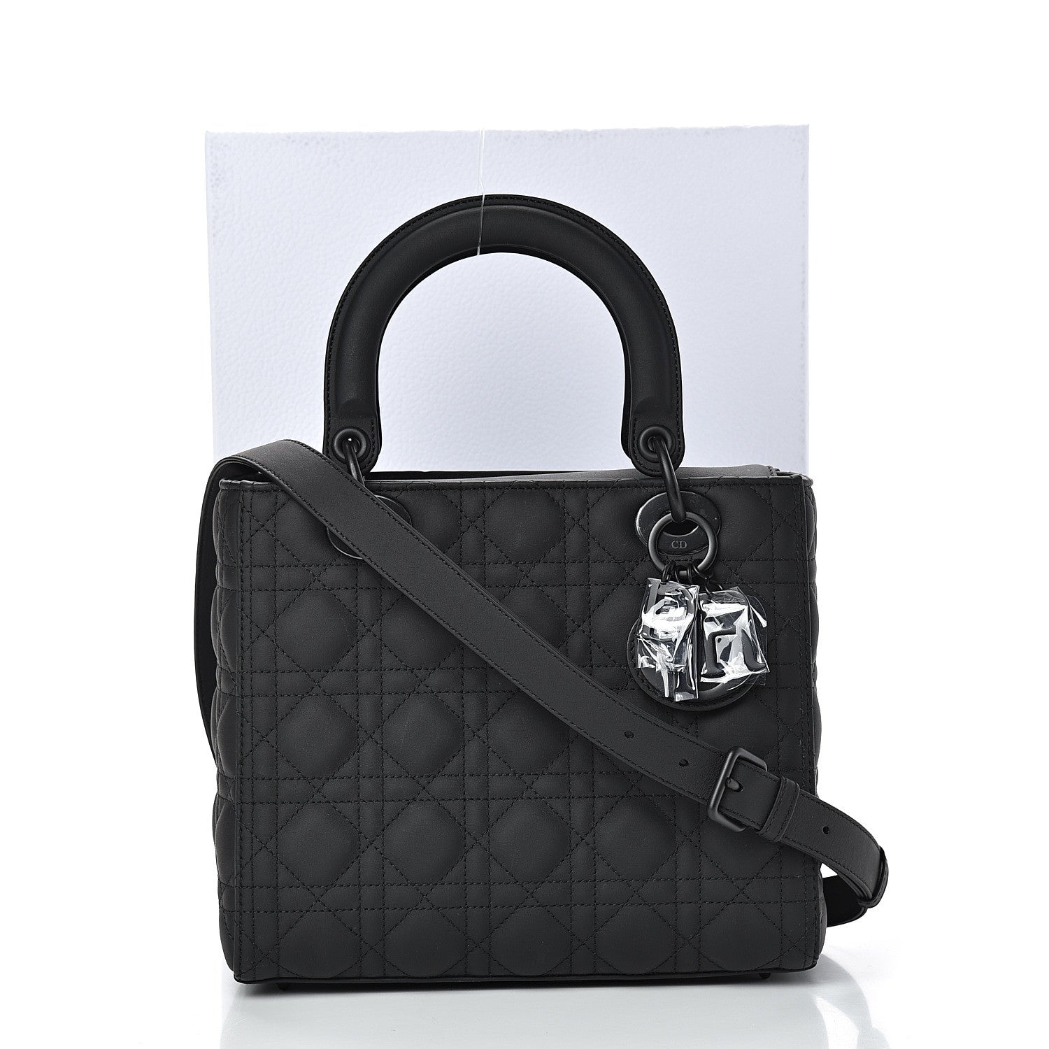 Christian Dior Ultra Matte Calfskin Cannage Medium Lady Dior Black 16 of 16