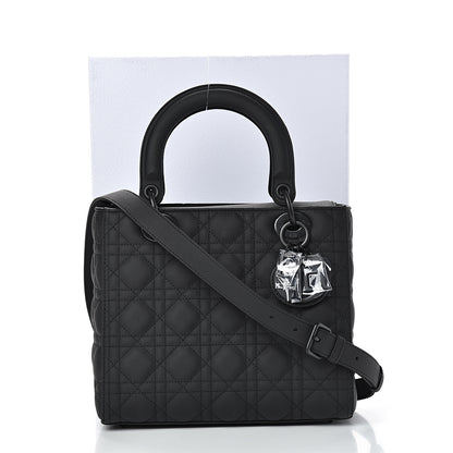 Christian Dior Ultra Matte Calfskin Cannage Medium Lady Dior Black 16 of 16