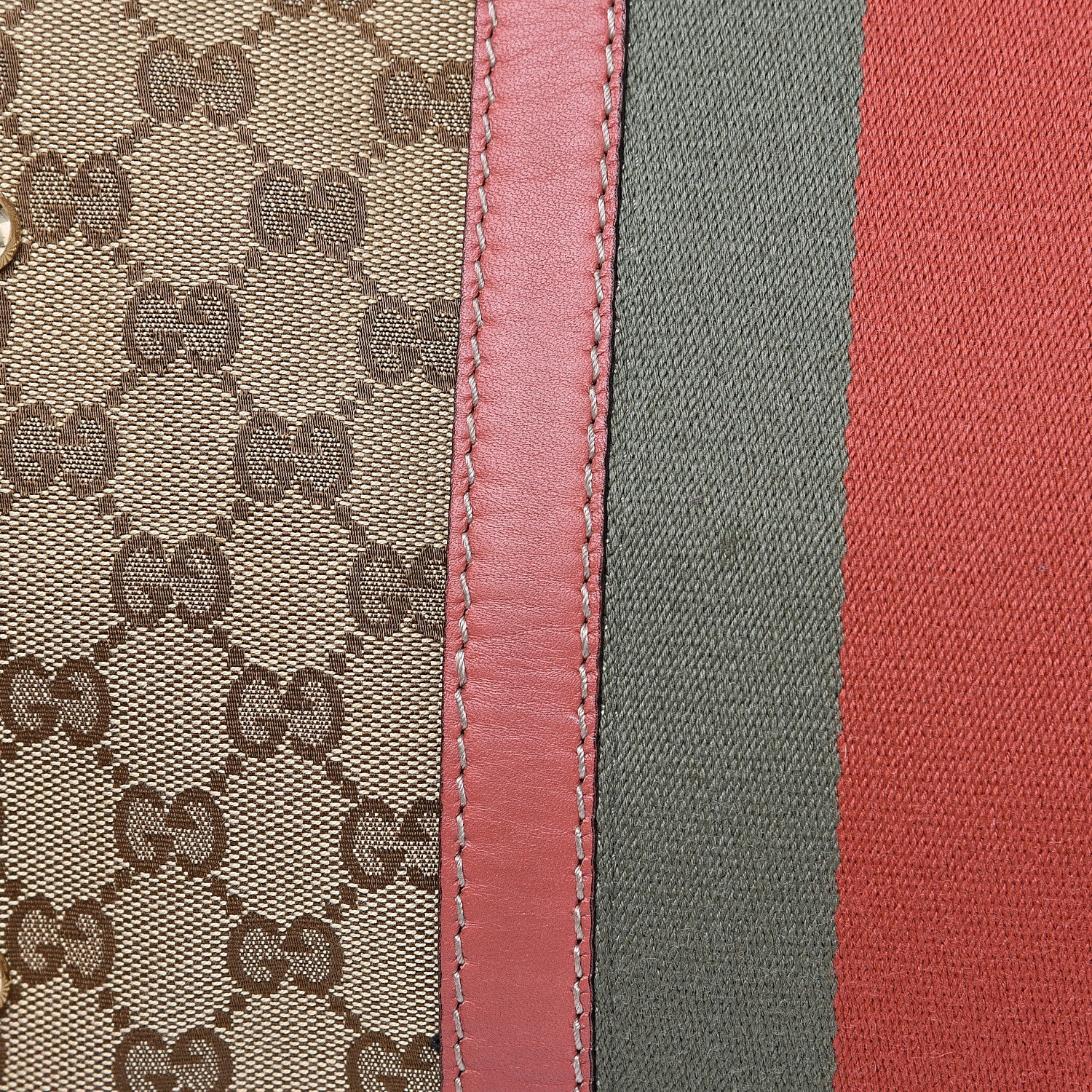 Gucci Monogram Medium Vintage Web Boston Pink 11 of 16