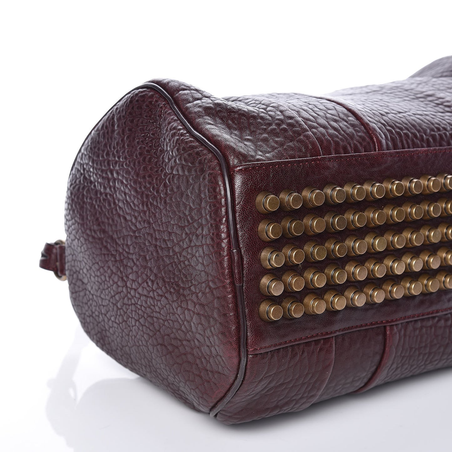 Pebbled Lambskin Rocco Beet Antique Brass Hardware