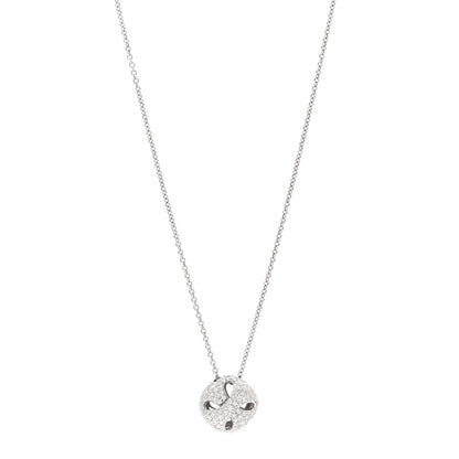 Damiani 18K White Gold Diamond Clover Pendant Necklace 1 of 5