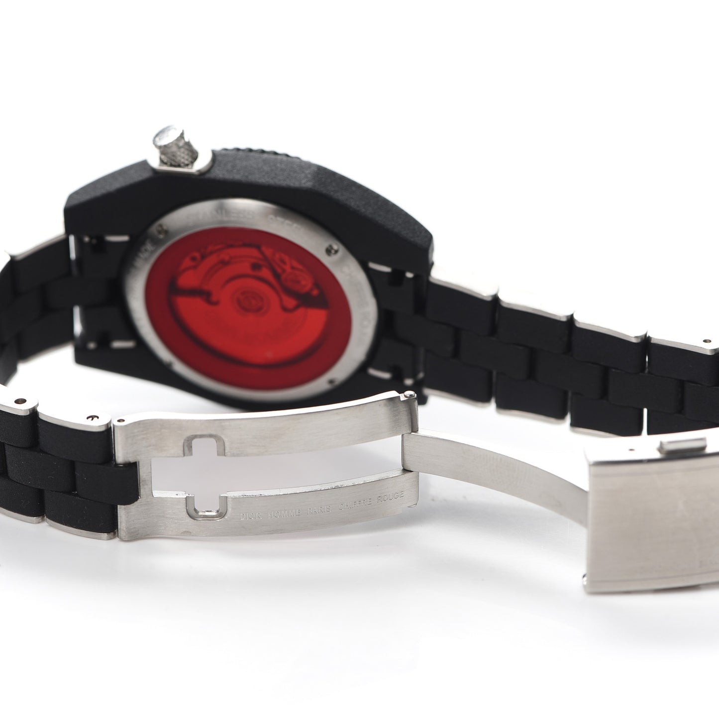 Stainless Steel Rubber 39mm Chiffre Rouge Automatic Watch Black