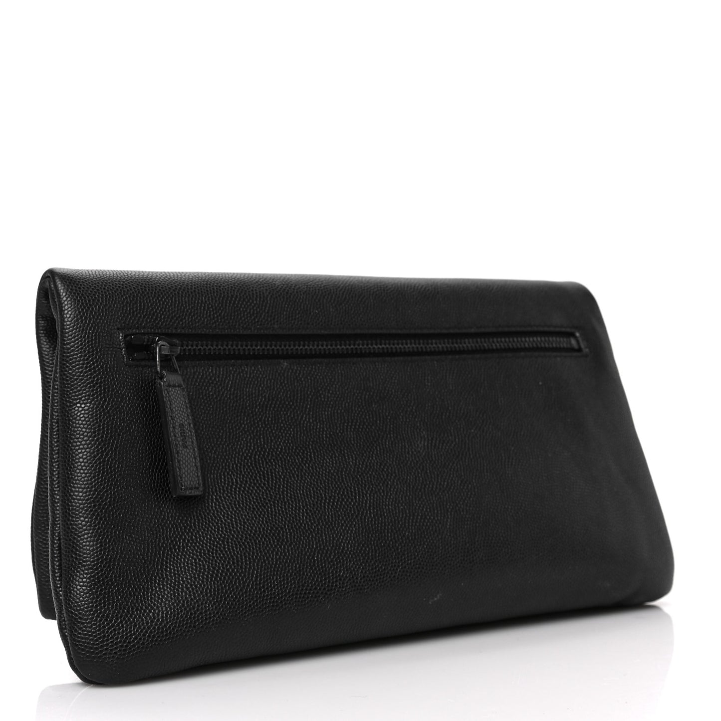 Grain De Poudre West Hollywood Monogram Fold Over Clutch Black