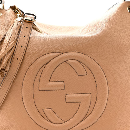 Gucci Pebbled Calfskin Large Soho Hobo Camelia 9 of 11