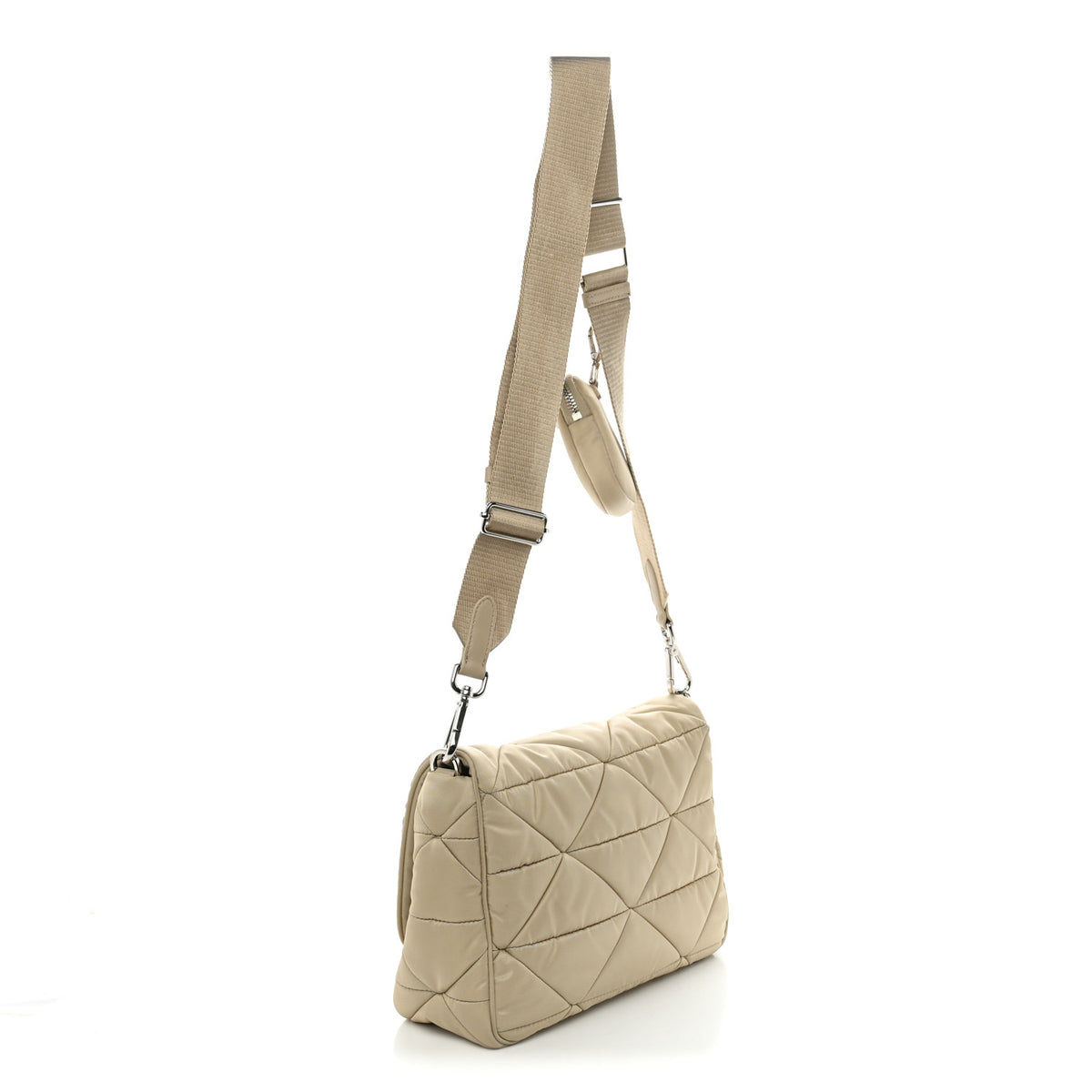 Prada Re-Nylon Quilted Padded Flap Shoulder Bag Deserto 4 of 19