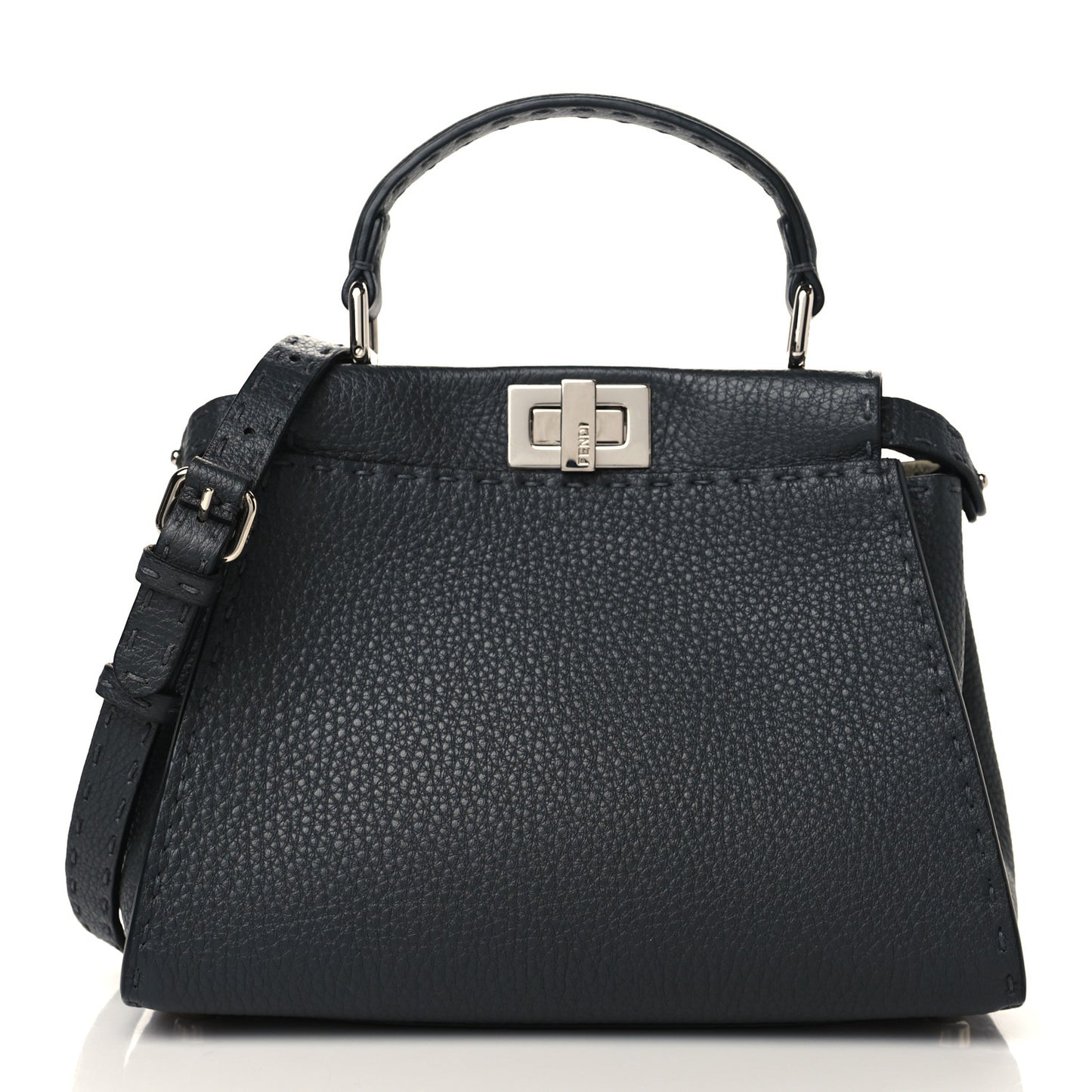 Cuoio Romano Selleria Bi-Color Mini Peekaboo Iconic Satchel Asfalto Latte