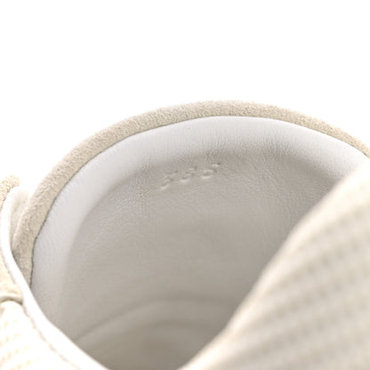 Hermes Graphic Mesh Suede Goatskin Womens Bouncing Sneakers  38.5 White 8 of 11